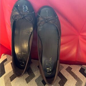 Cole Haan Brown wedges with Bow and Rounded Toe